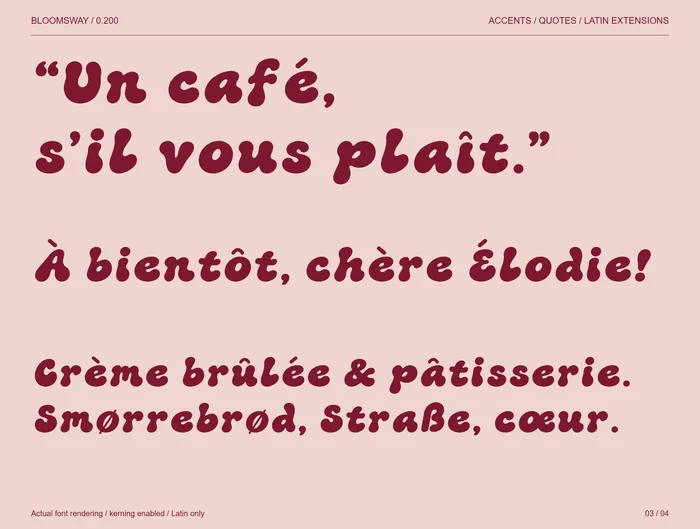 Bloomsway free font specimen 3