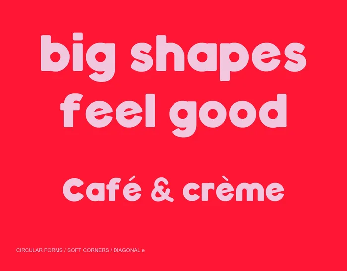 A gentle feel good and Café & crème in Circleblock, showing rounded forms and mixed-case rhythm.