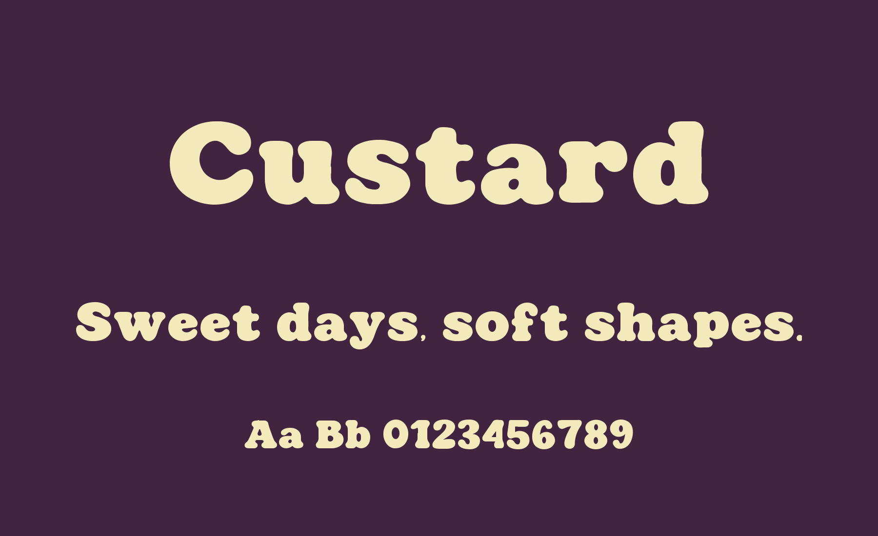 Custard free font specimen