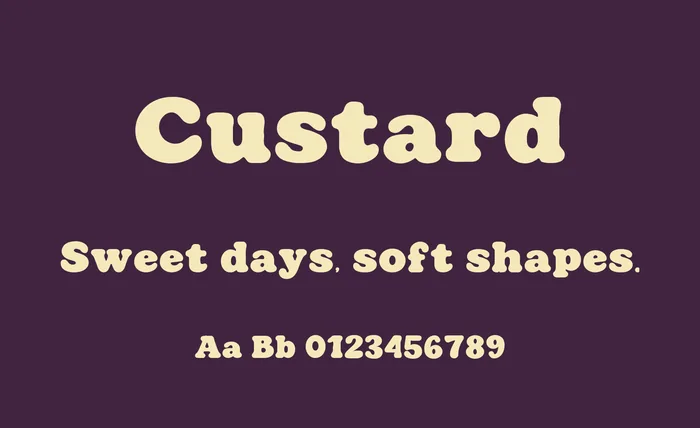 Custard free font specimen