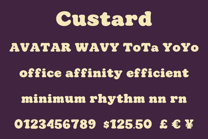 Custard free font specimen 2