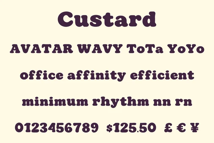Custard free font specimen 3