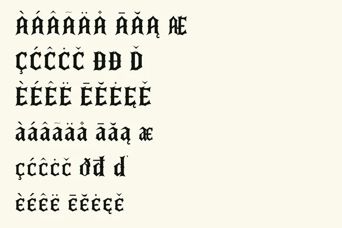 Dusk precomposed accented Latin and ligatures.