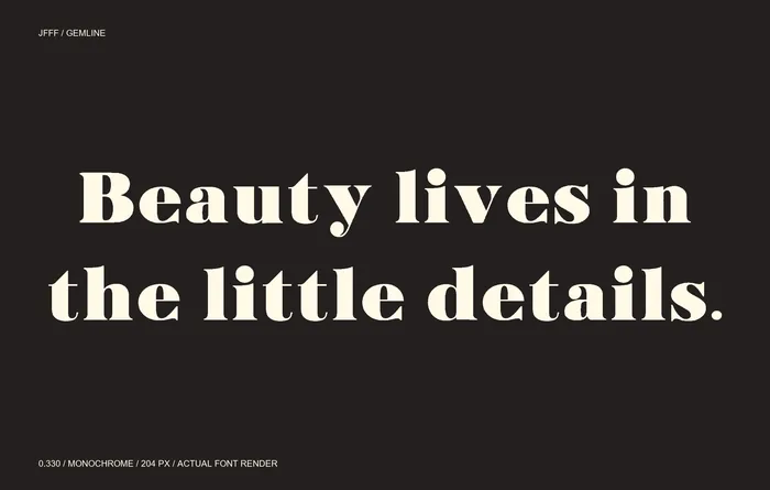 Gemline monochrome: Beauty lives in the little details.