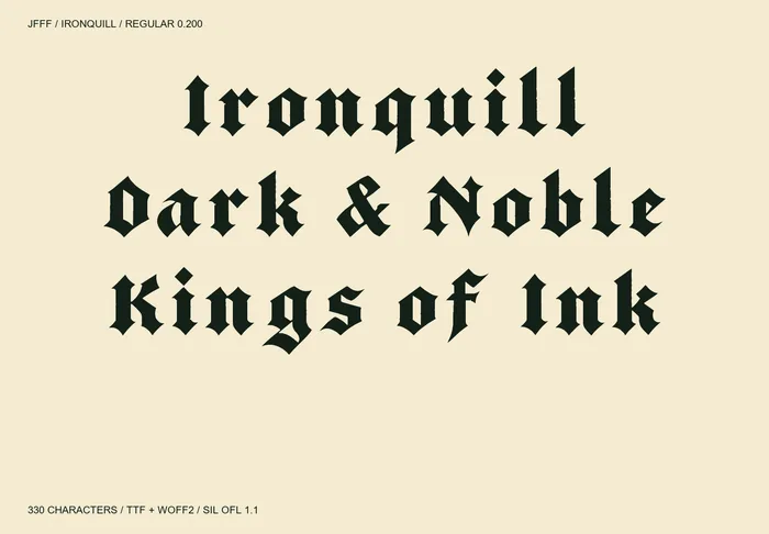 Ironquill free font specimen