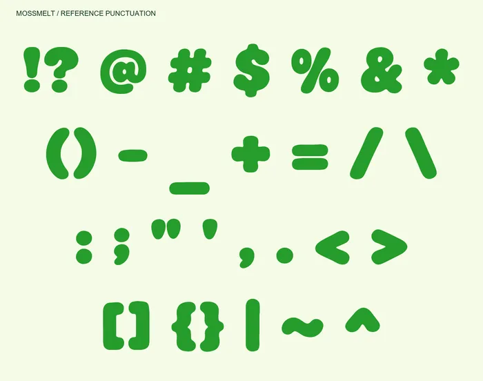 Mossmelt 0.110 redesigned punctuation, operators and currency symbols.