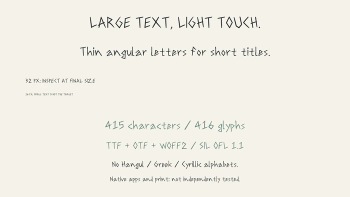 KITEWIRE size limitation, character coverage, formats and testing notes.