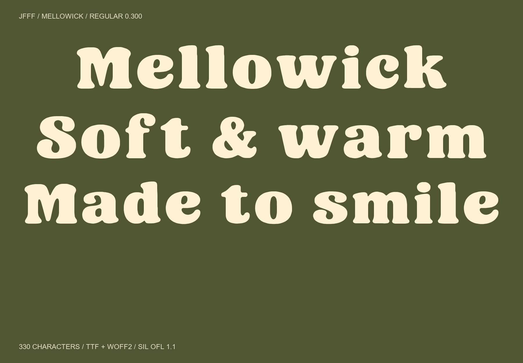 Mellowick free font specimen