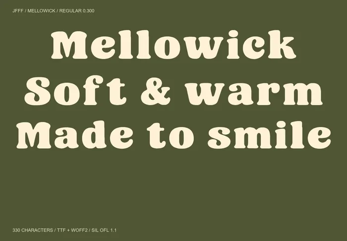 Mellowick free font specimen