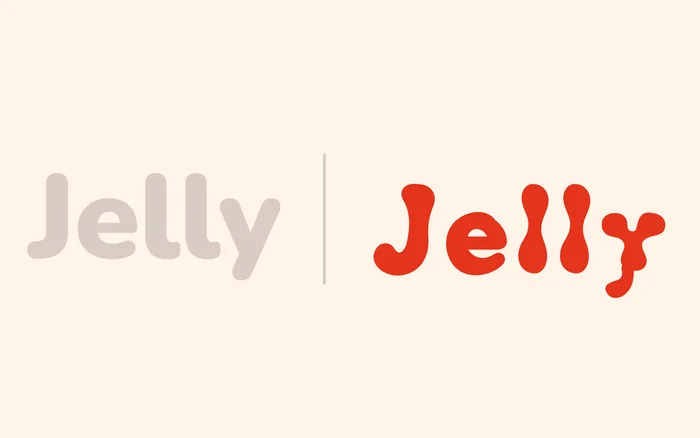 Jelly in an ordinary rounded font beside Jelly in Meltpop.