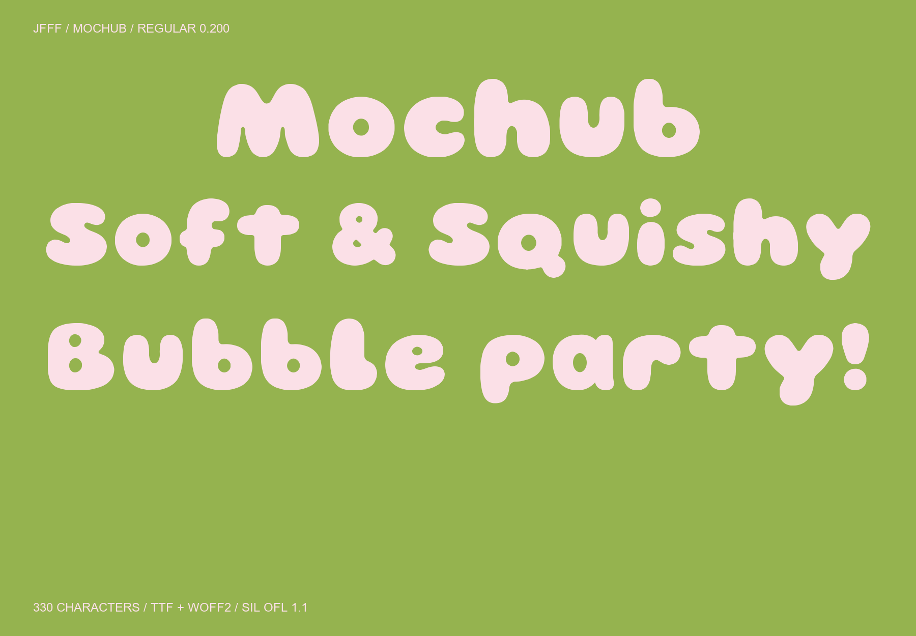 Mochub free font specimen