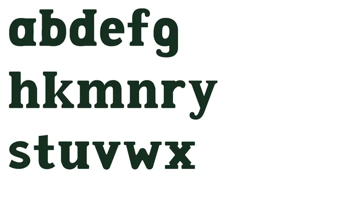 PARKLY clean lowercase outlines, showing bracketed serifs and compact counters.