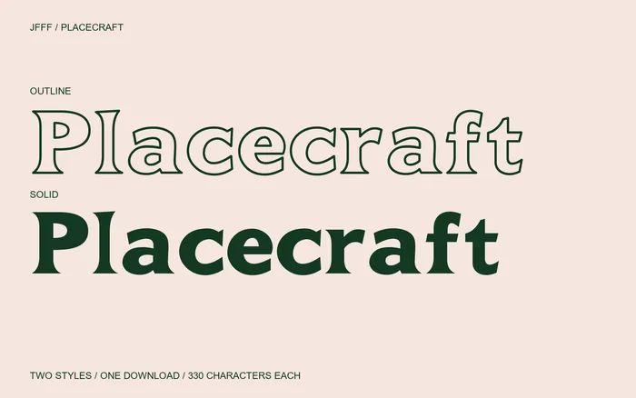 Placecraft family: Outline and Solid together in one free download.