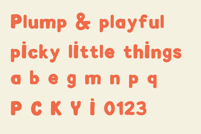 Plumpick word specimens