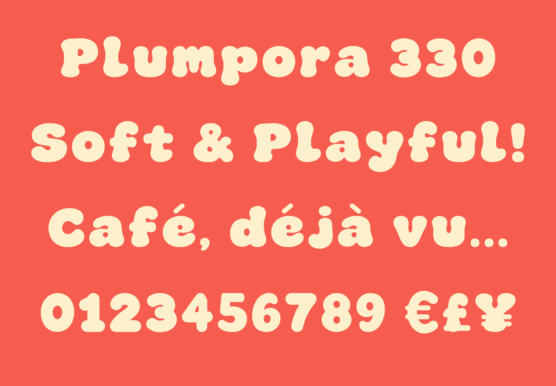 Plumpora free font specimen