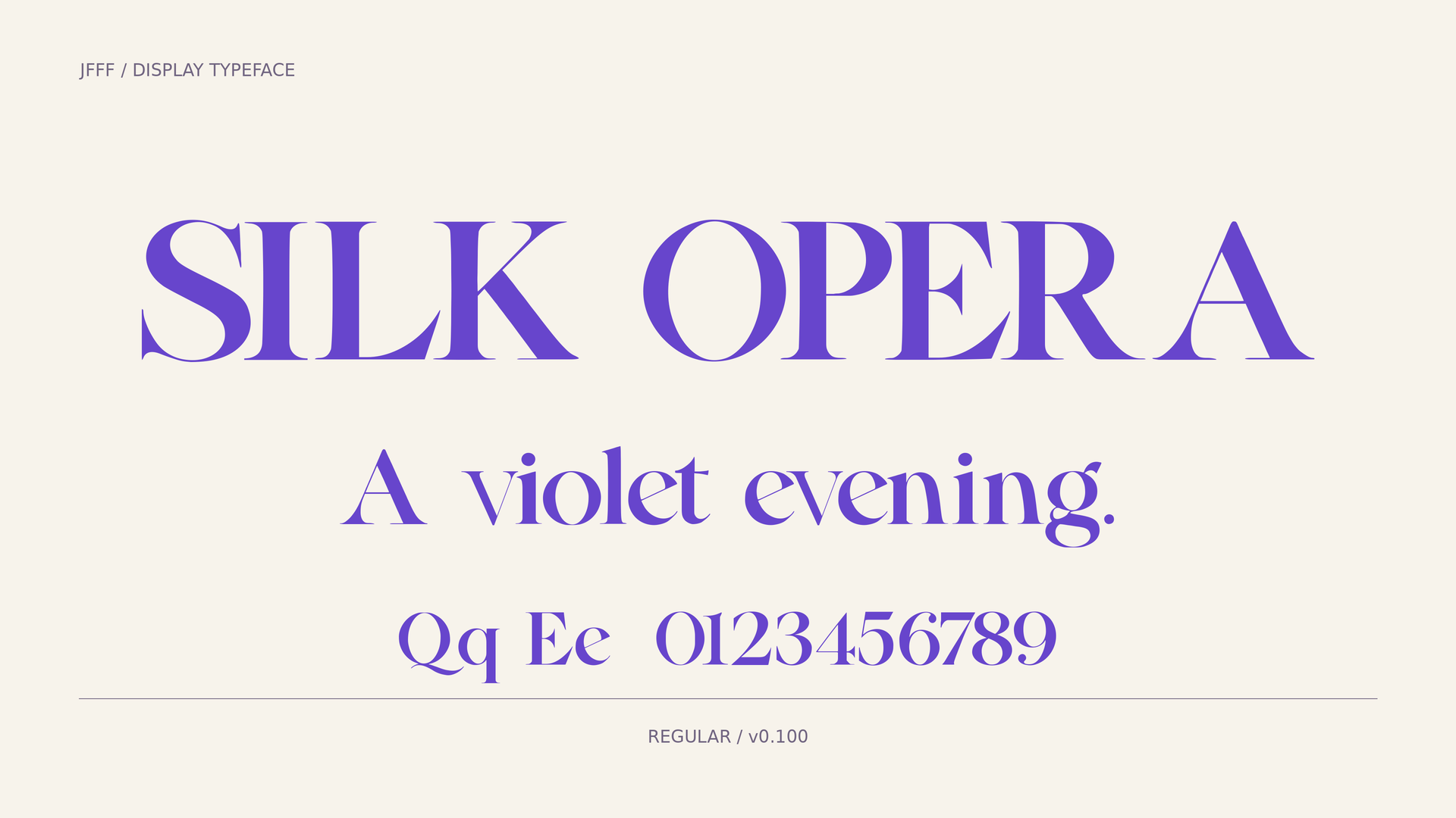 SILK OPERA display serif specimen with headline letterforms.
