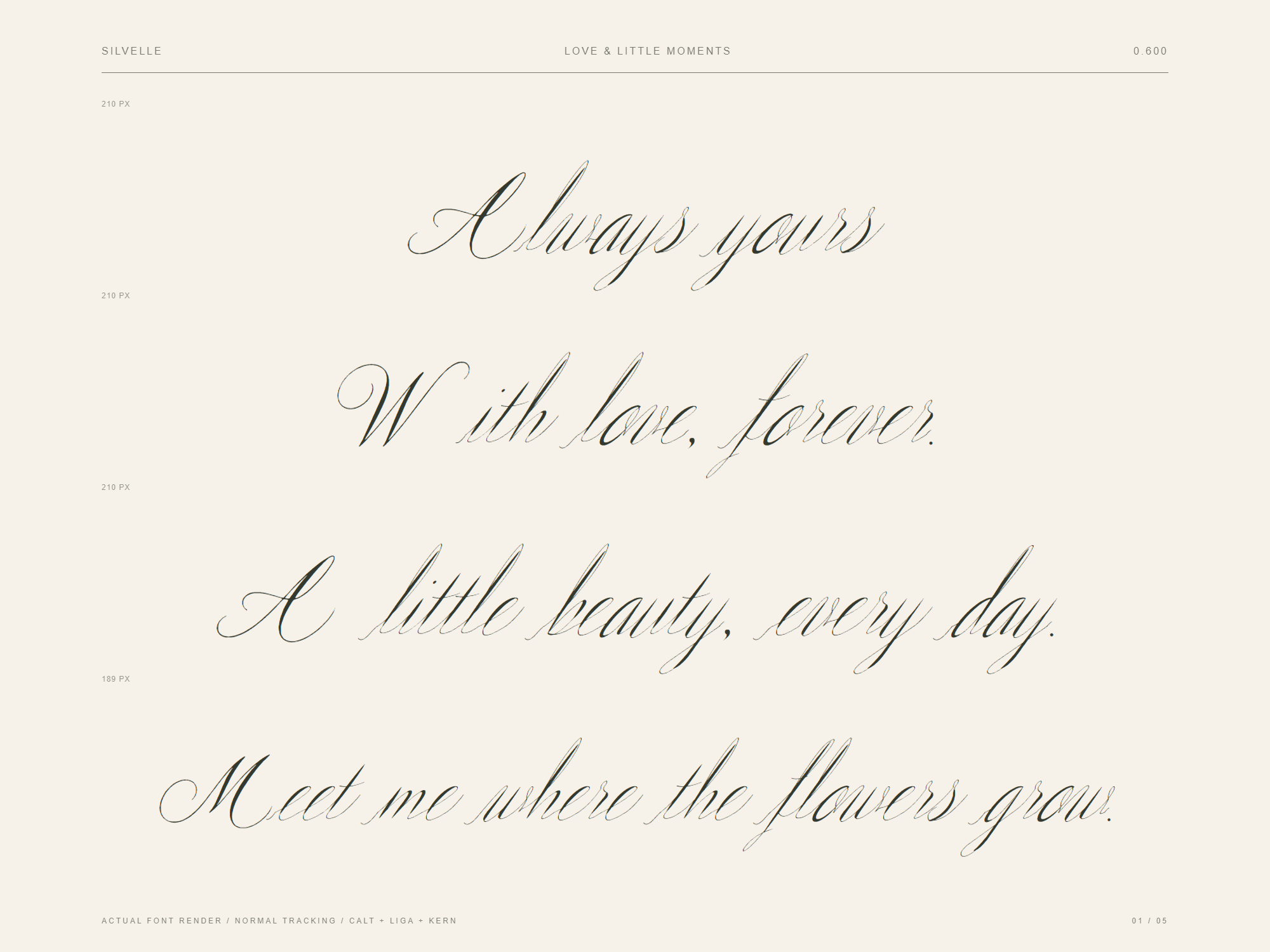 Silvelle free font specimen