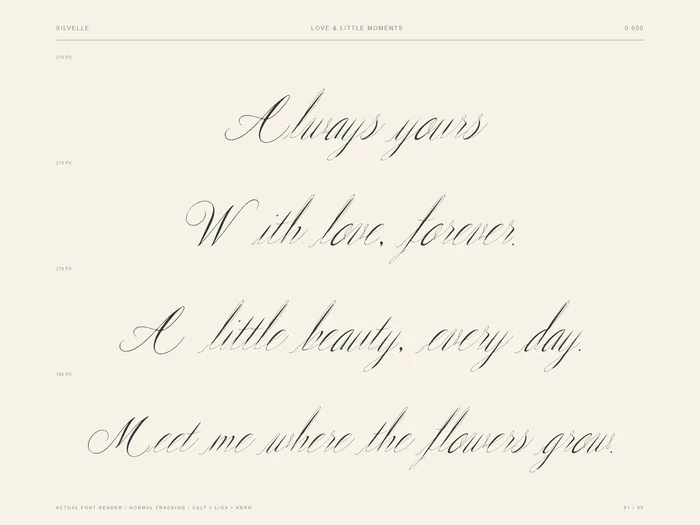 Silvelle free font specimen