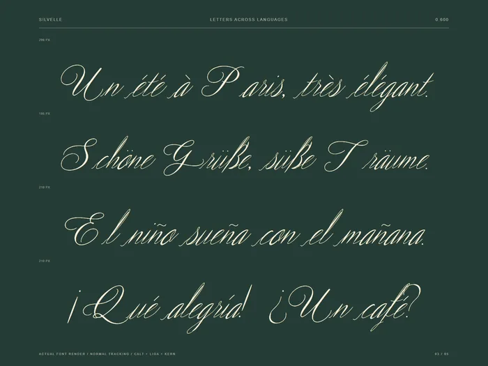 Silvelle free font specimen 3
