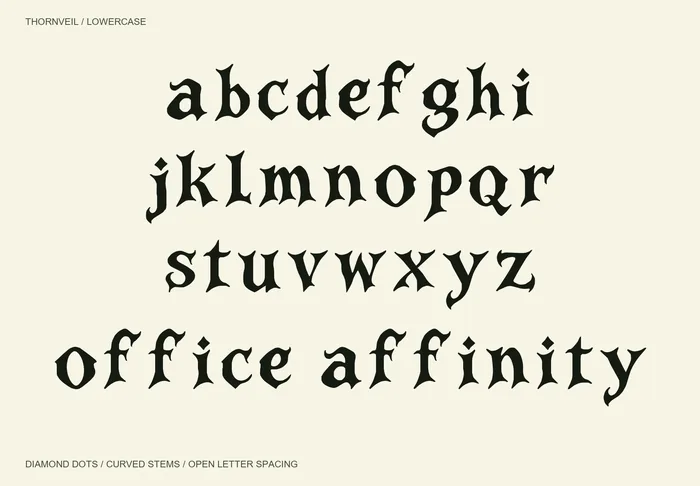 Thornveil free font specimen 3