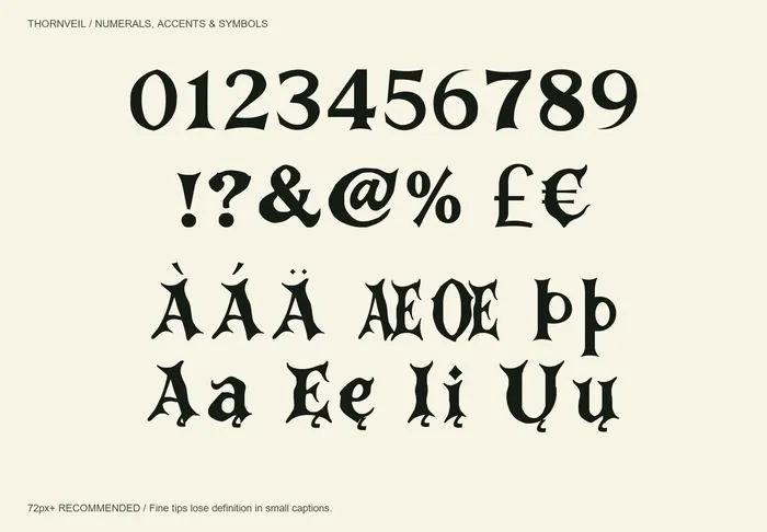 Thornveil free font specimen 4