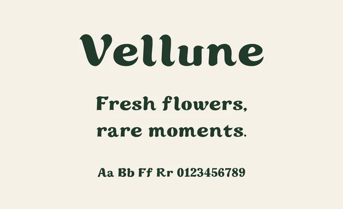 Vellune free font specimen