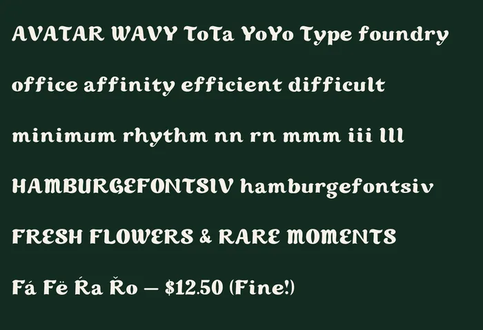 Vellune free font specimen 3