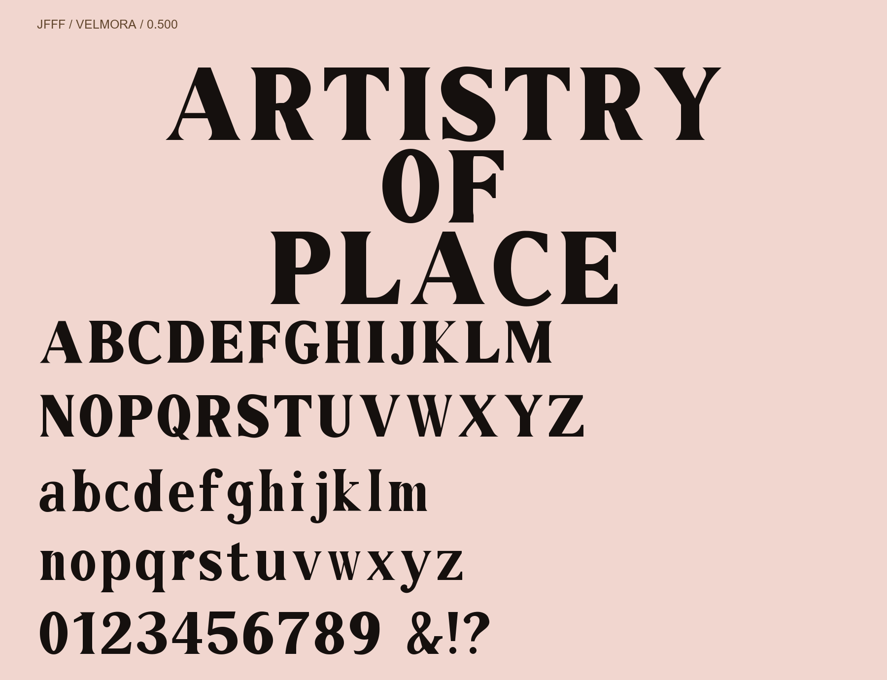 Velmora free font specimen