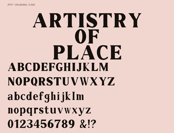 Velmora free font specimen