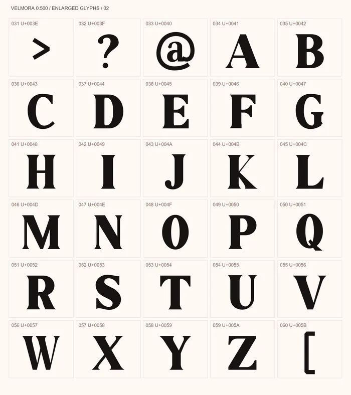 Velmora free font specimen 3