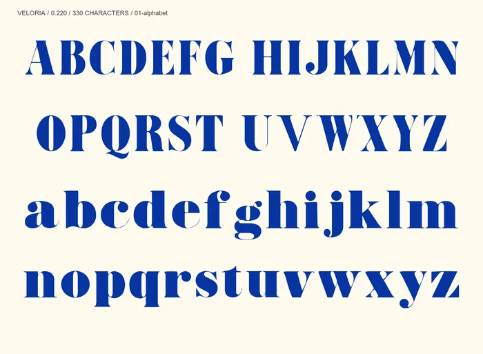 Veloria free font specimen 2