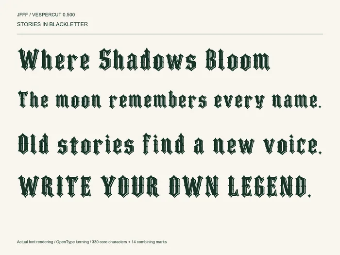 Vespercut — STORIES IN BLACKLETTER