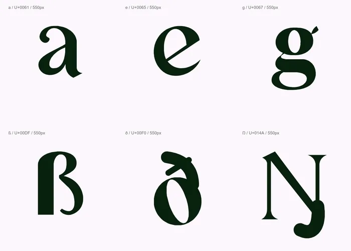 Whorlane enlarged lowercase and extended Latin outlines.