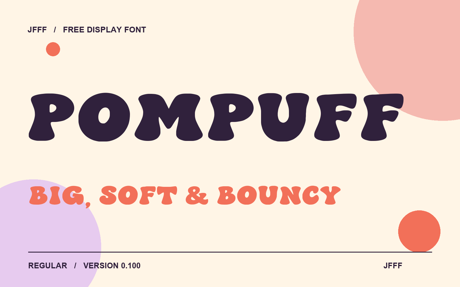 POMPUFF in the supplied rounded display font on a warm cream field.