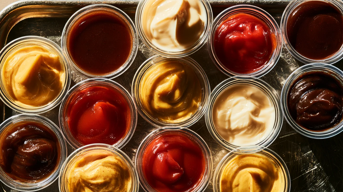 Food mood image showing an assortment of sauces.
